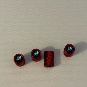 BMW Valve Stem Caps in Red Set of 4 NWT